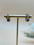 Vintage Gold Tone Clip-On Earrings with Light Purple Rhinestones