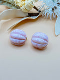 Vintage Pink Marbled Swirl Dome Clip-On Earrings
