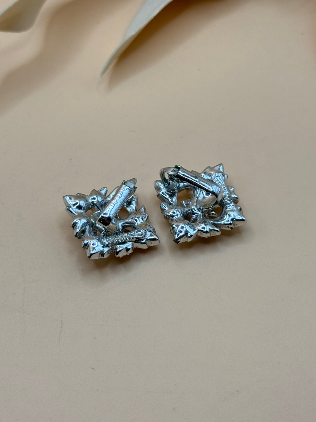 Vintage Sarah Coventry Silver Tone Clear Rhinestone Clip-On Earrings