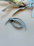 Vintage Silver Tone Modernist Loop Brooch