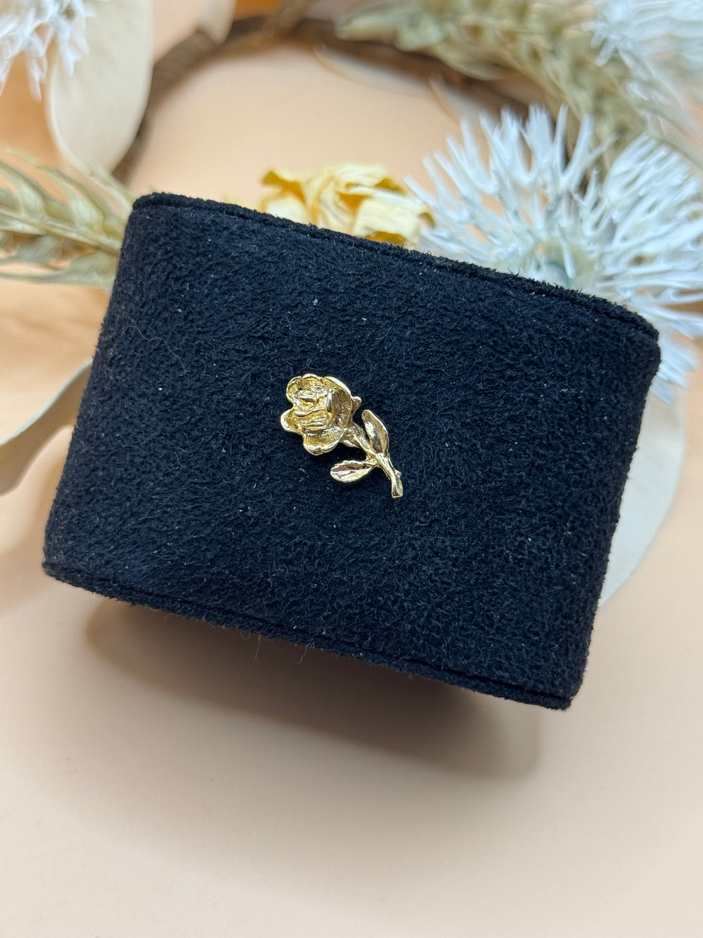 Gold Tone Rose Flower Lapel Pin
