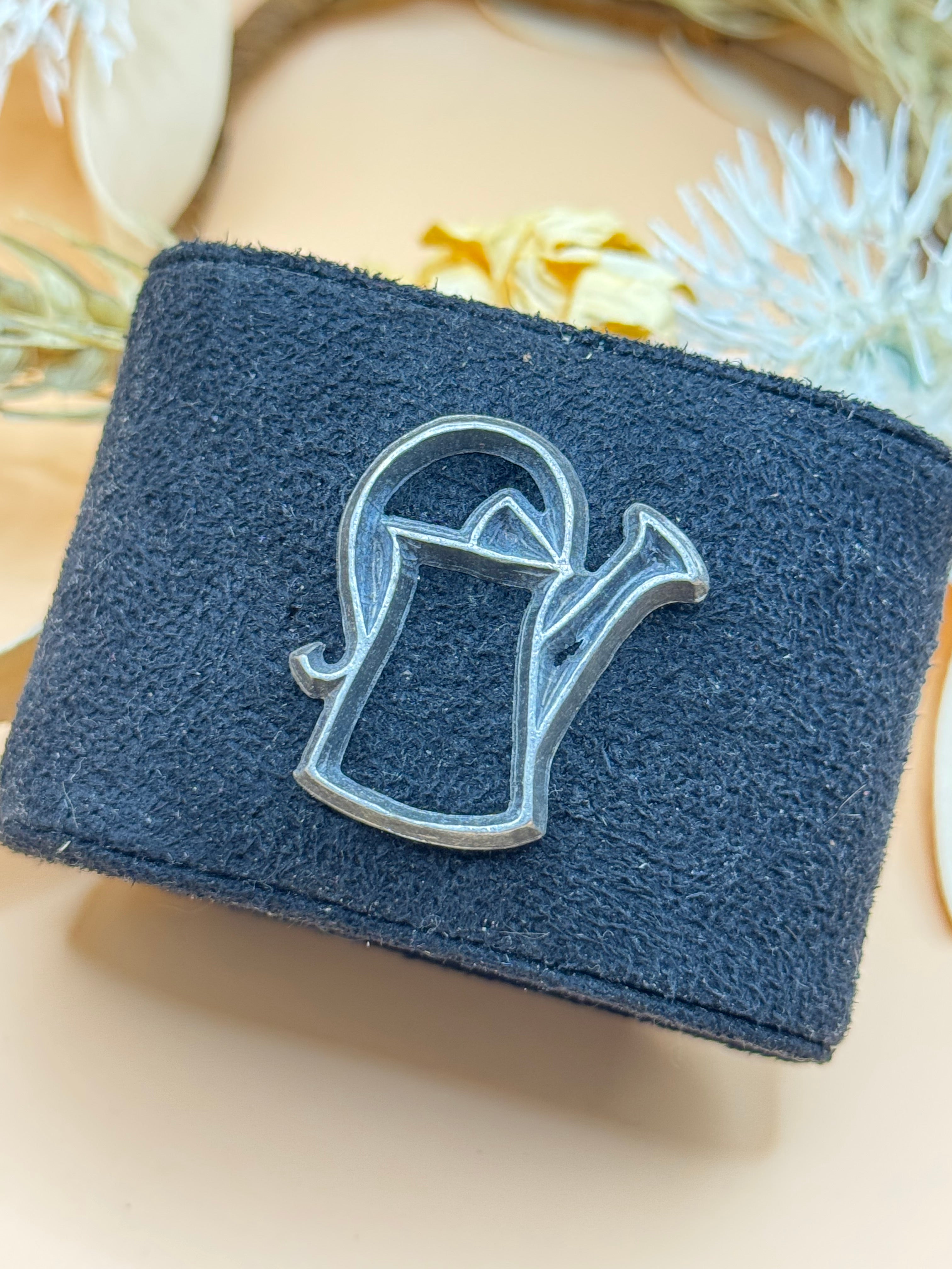 Vintage 1996 Silver Tone Watering Can Lapel Pin