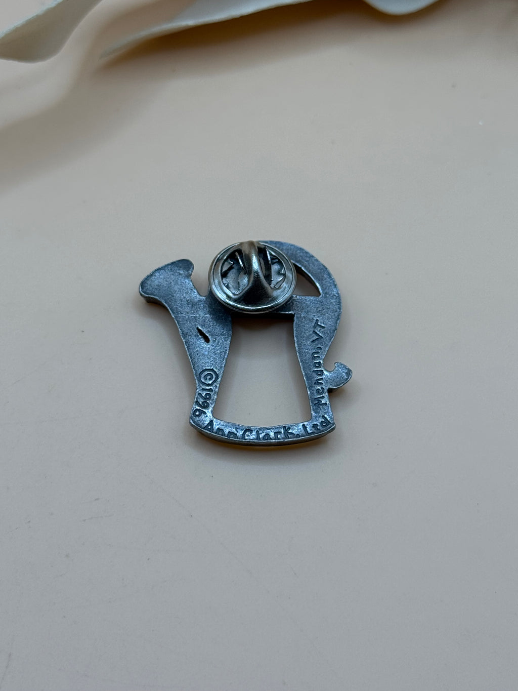 Vintage 1996 Silver Tone Watering Can Lapel Pin