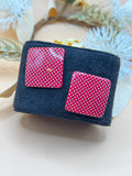 Vintage Red and White Polka Dot Square Stud Earrings