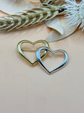 Two Tone Interlocking Double Heart Brooch