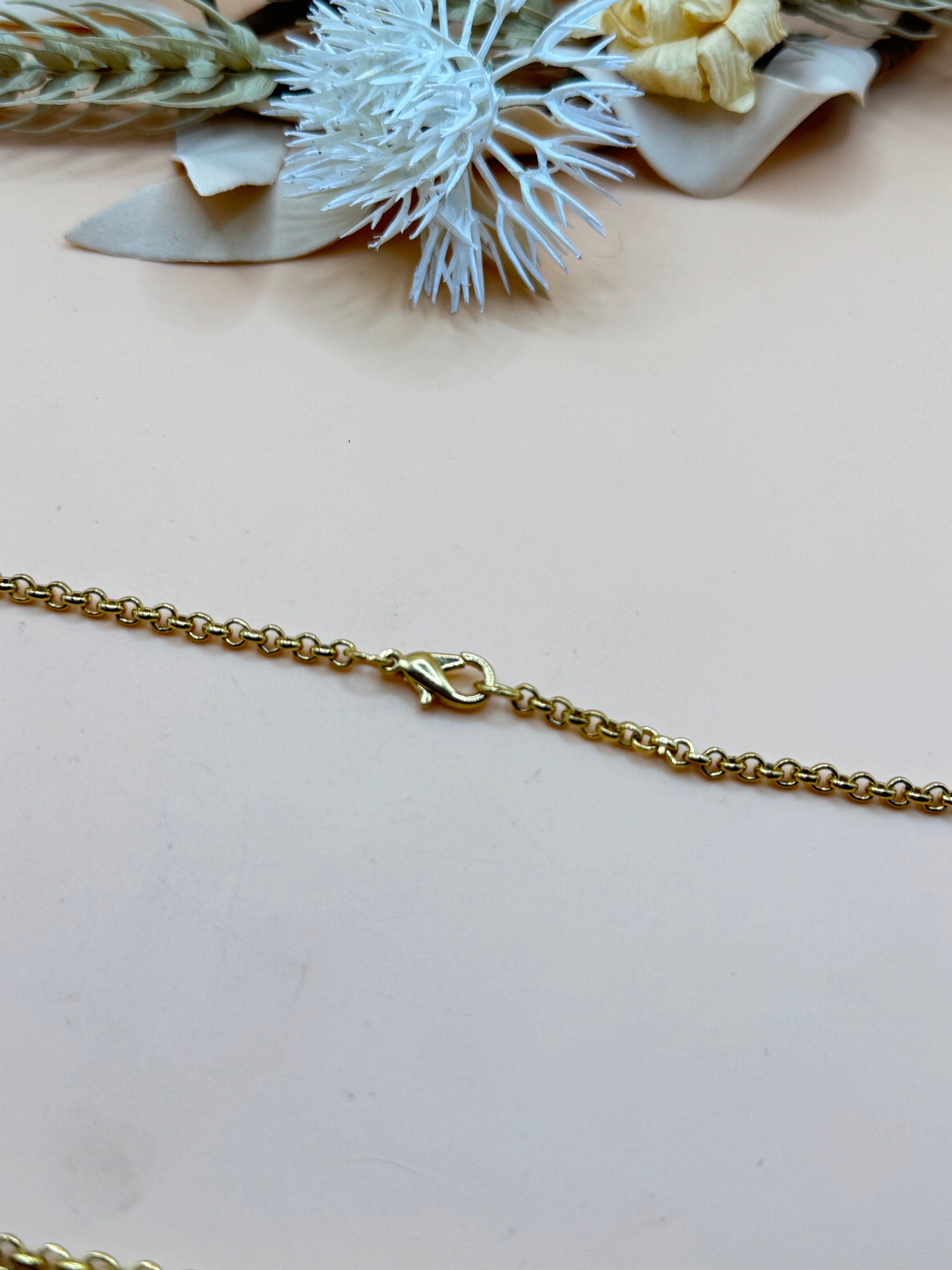 Gold Tone Faux Pearl Heart Charm Necklace & Earrings Set – 34 Inch