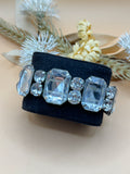 Clear Rhinestone Statement Stretch Bracelet