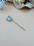 Vintage Gold Tone Floral Heart Stick Pin