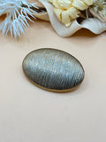 Vintage Gold Tone Textured Oval Brooch