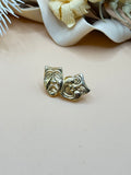 Gold-Tone Comedy and Tragedy Theater Masks Brooch