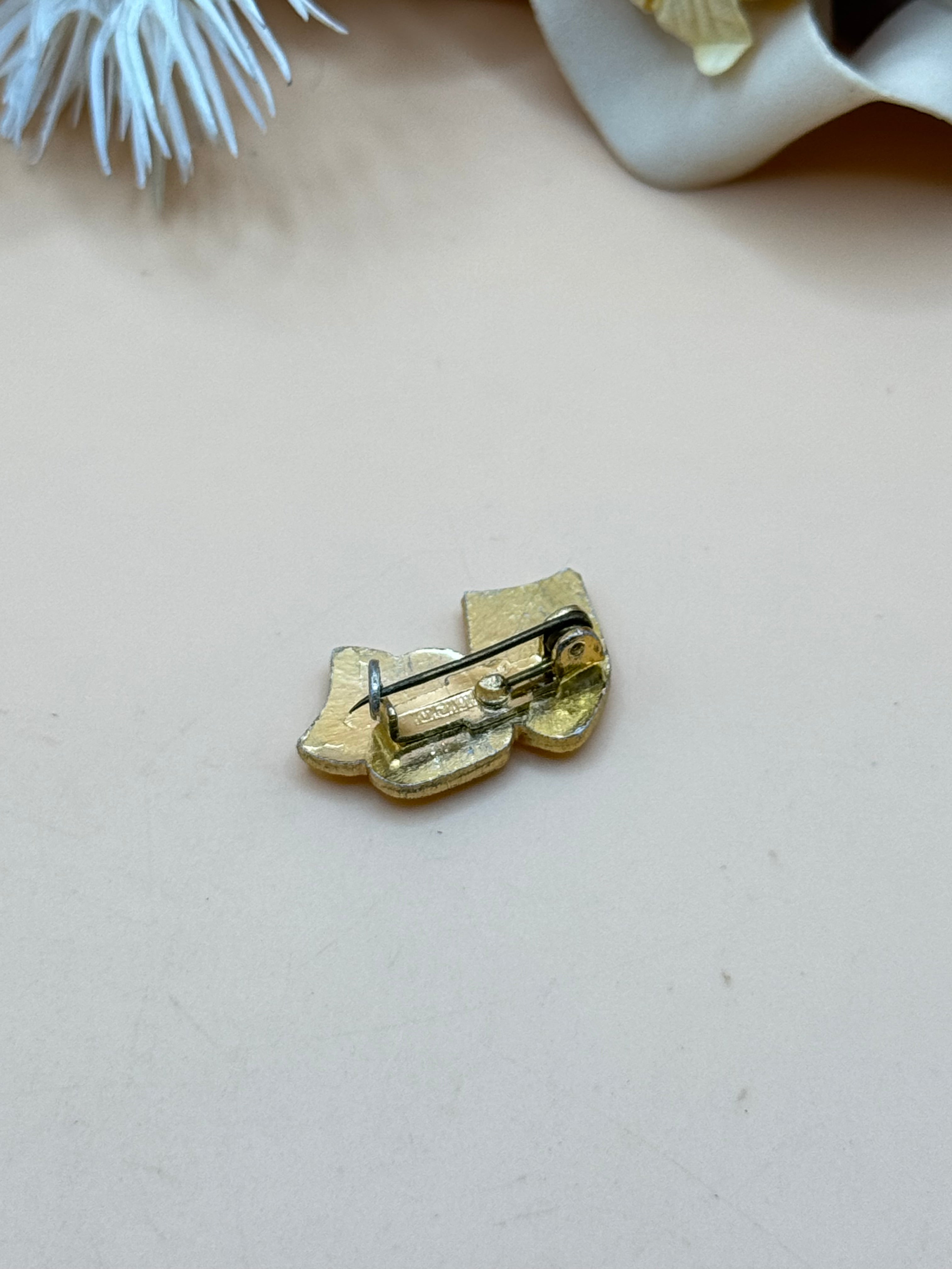 Gold-Tone Comedy and Tragedy Theater Masks Brooch