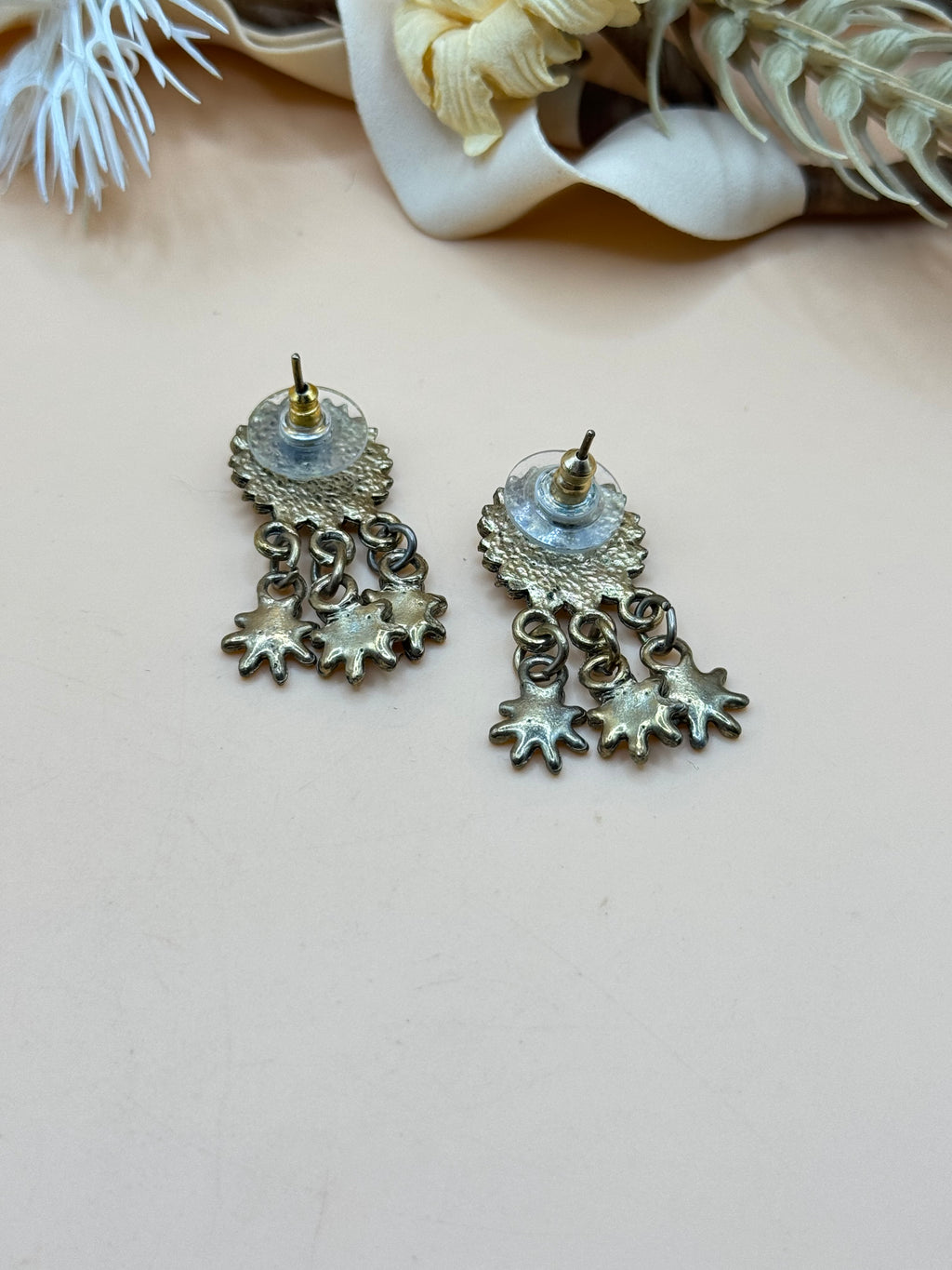 Gold-Tone Daisy Dangle Pierced Earrings
