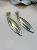 Gold-Tone Long Marquise Drop Pierced Earrings