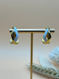 Vintage Crown Trifari Gold Tone & Light Blue Enamel Clip-On Earrings