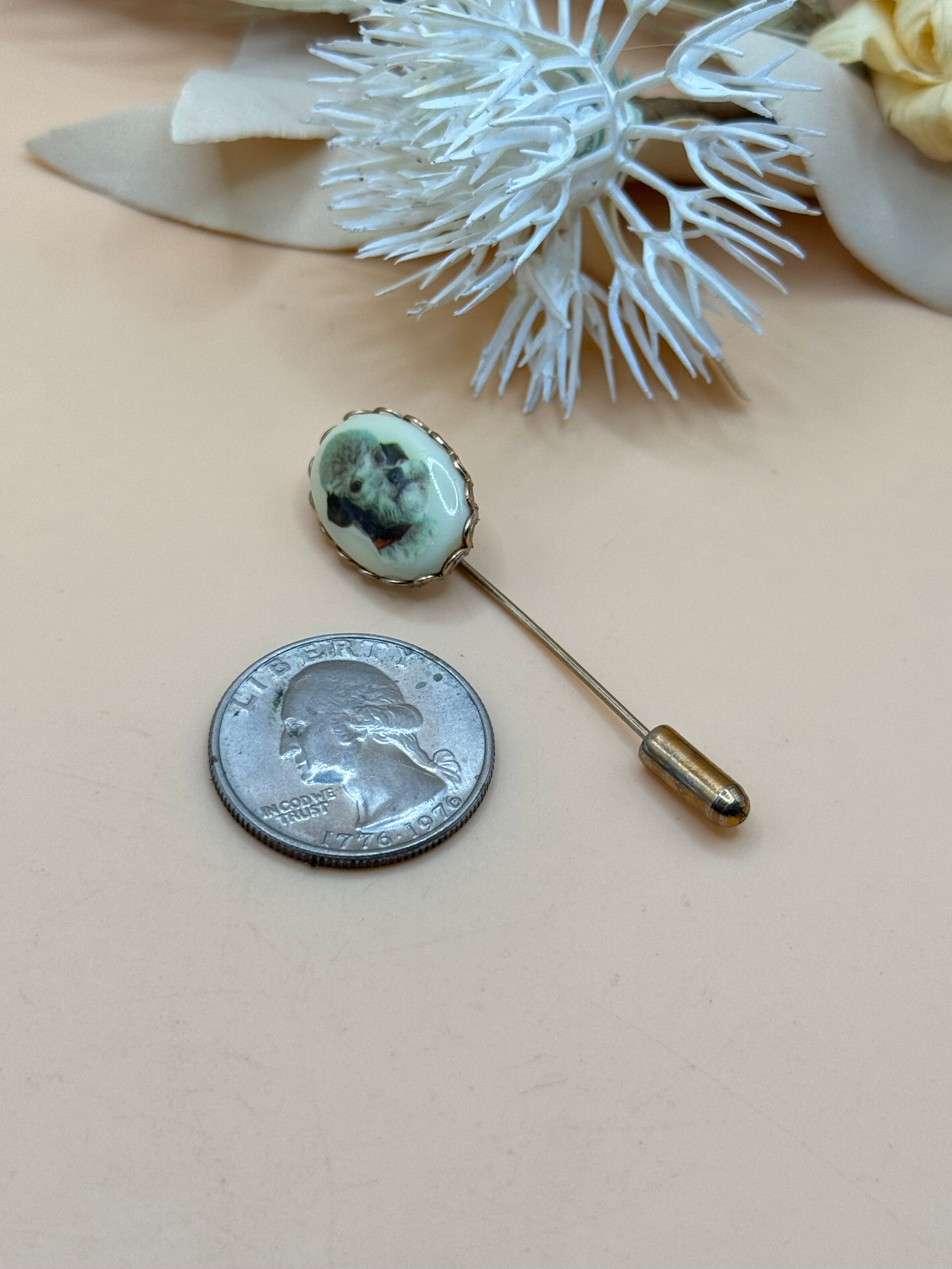 Vintage Dog Portrait Stick Pin
