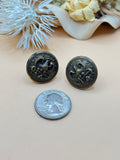 Vintage Eagle Medallion Screw-Back Earrings