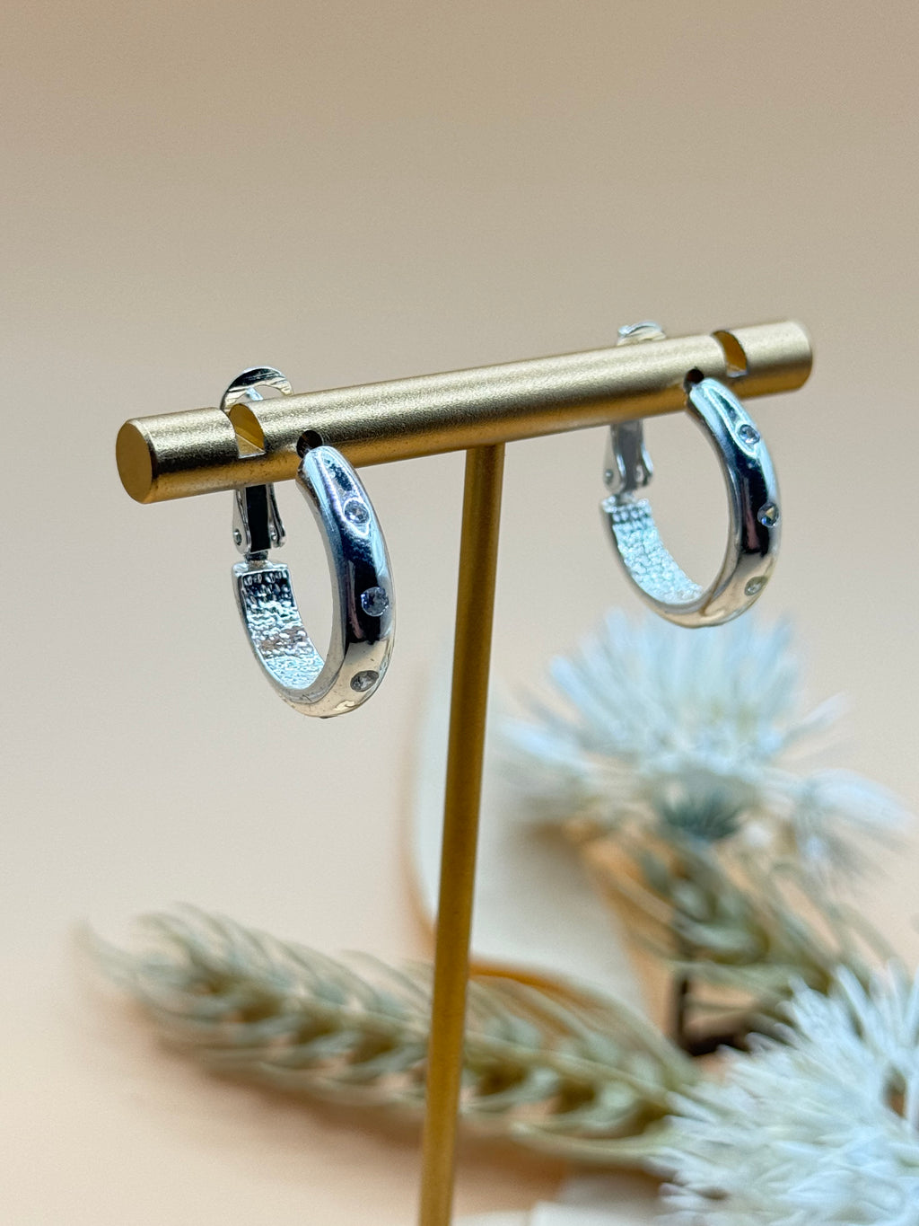 925 Sterling Silver CZ Huggie Hoop Earrings Small Polished Round Hoop Sparkle