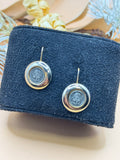 Vintage Gold Tone Earrings with Silver Tone Indian Head Coin Dangles