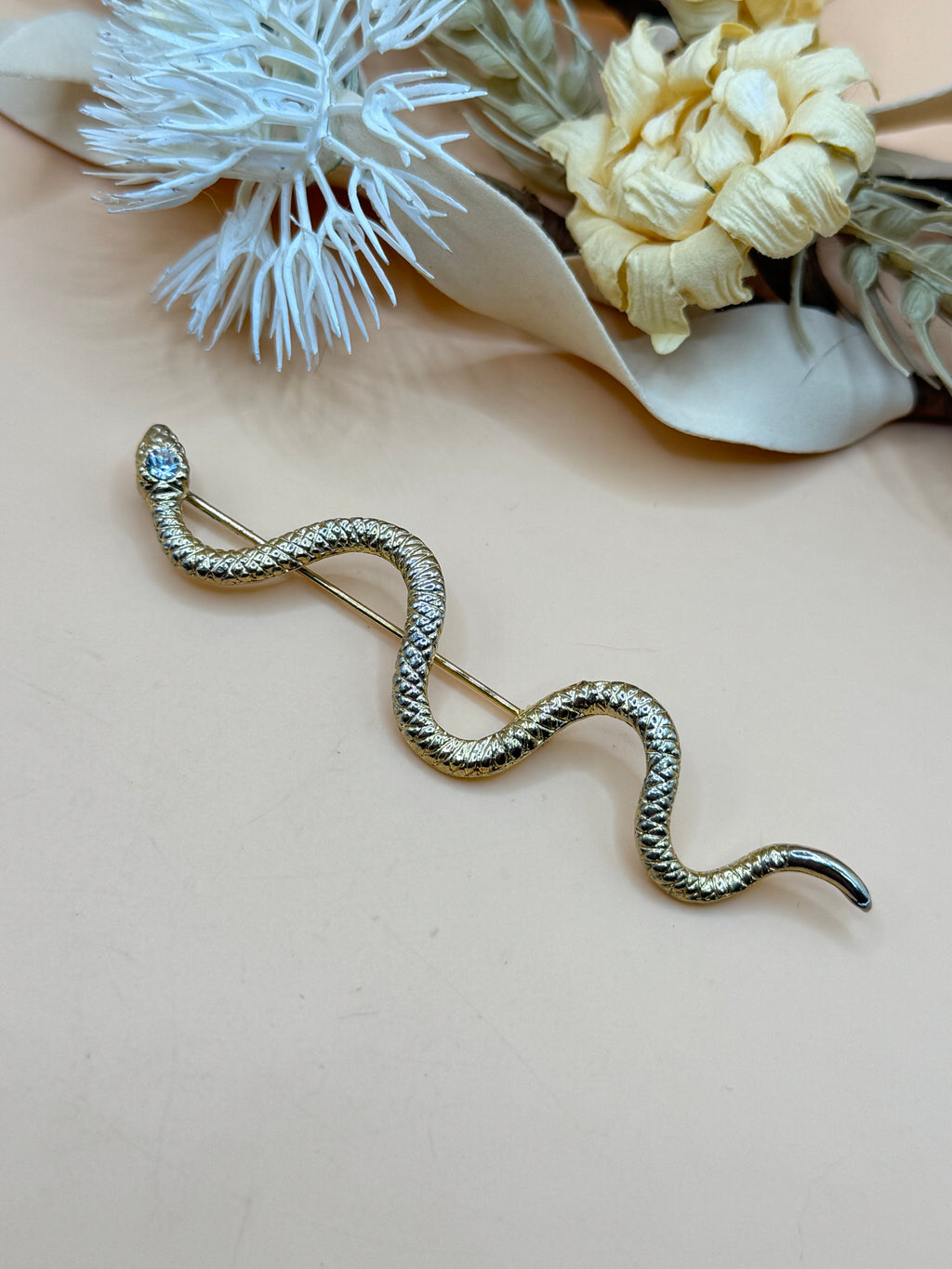 Gold Tone Crystal Snake Brooch Serpent Pin Fashion Jewelry