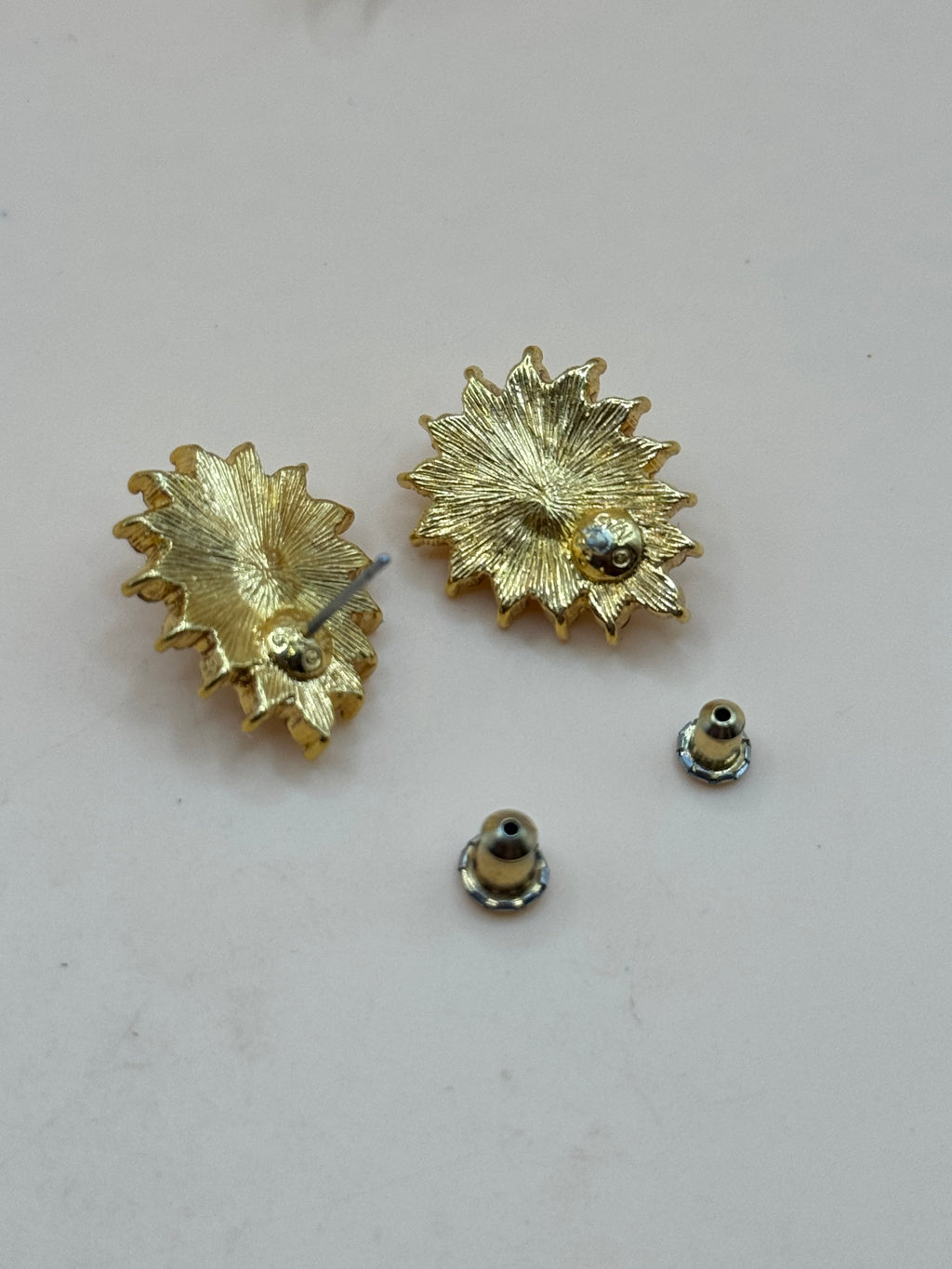 Vintage Monet Gold Tone Faux Pearl Rhinestone Teardrop Pierced Earrings