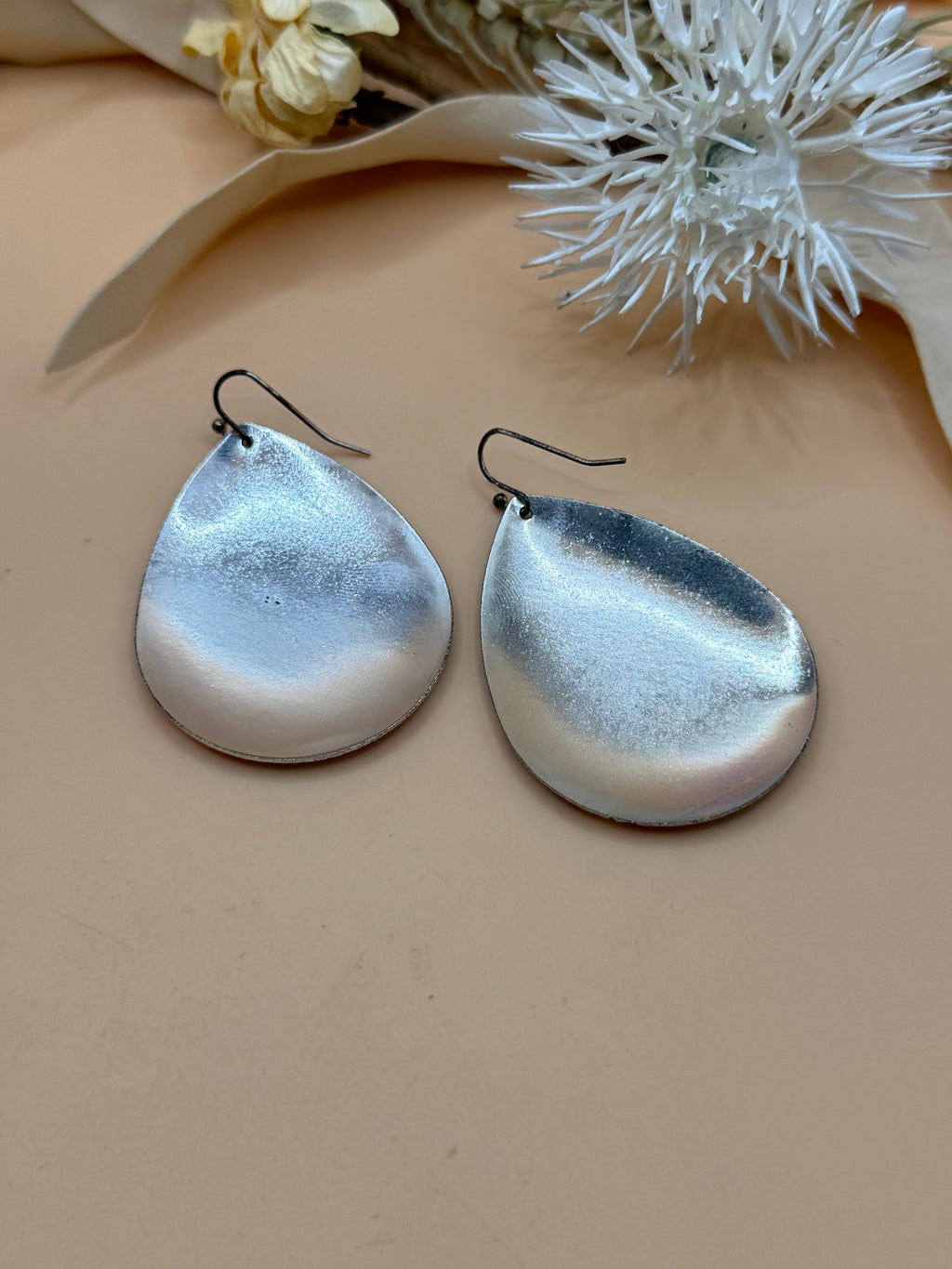 American Flag Patriotic Teardrop Dangle Earrings Red White Blue