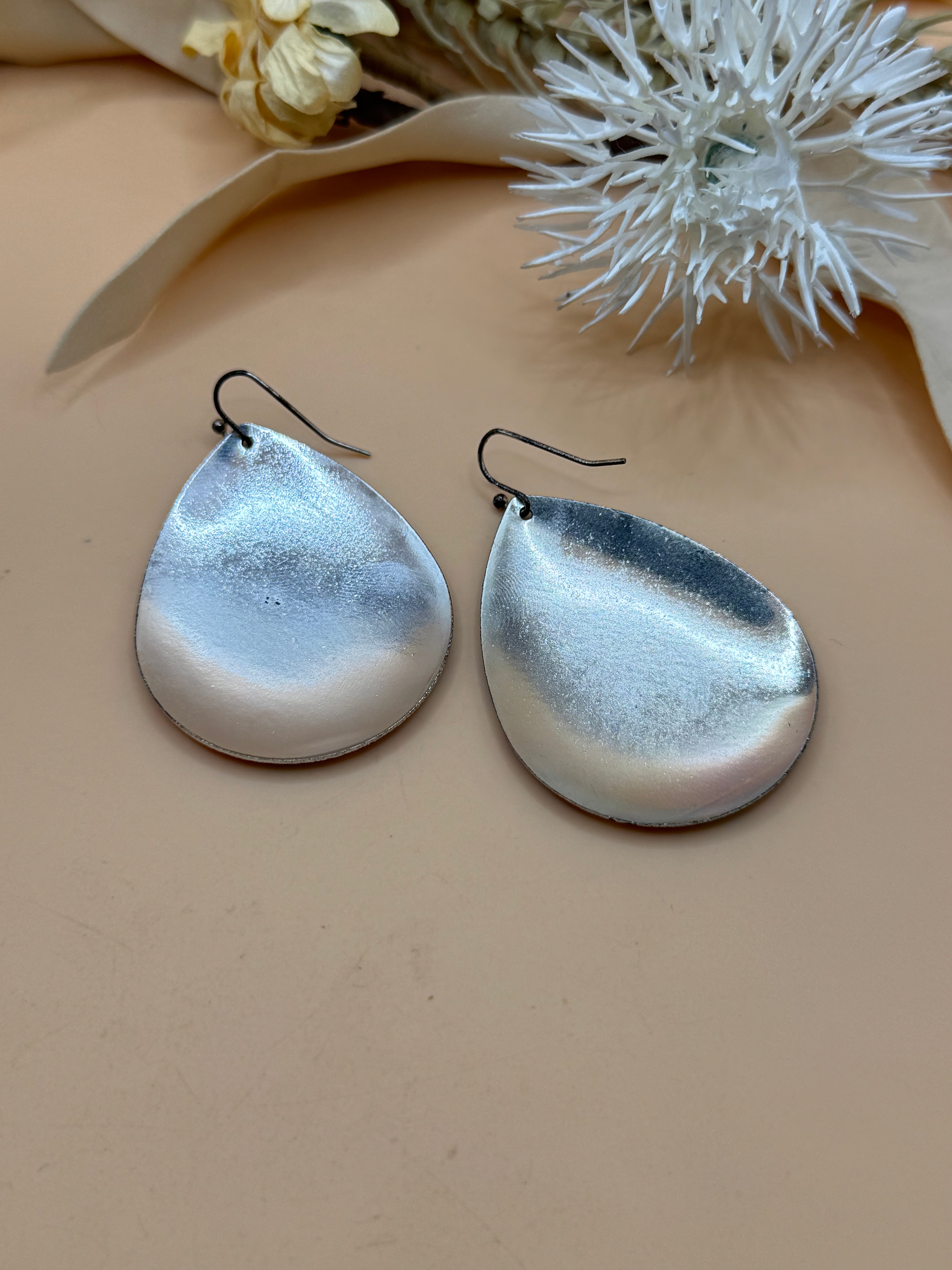 American Flag Patriotic Teardrop Dangle Earrings Red White Blue