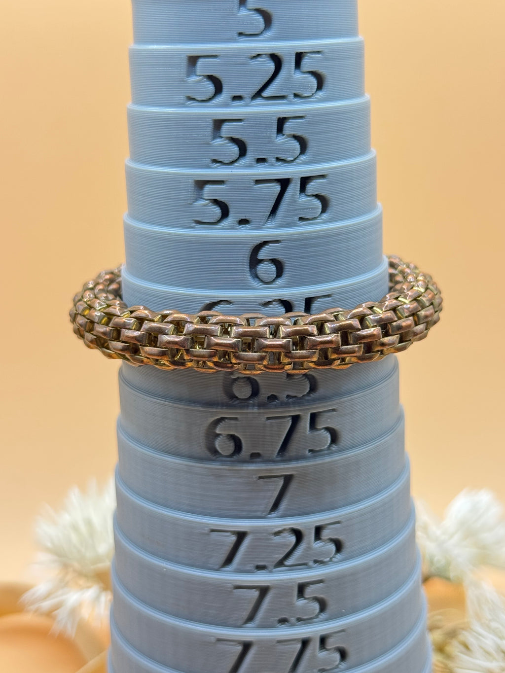 Vintage Woven Basket Weave Bronze Tone Stretch Bangle Bracelet