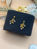 Gold Tone Rhinestone Dangle Cluster Earrings Petite Sparkle Drop Fashion Jewelry