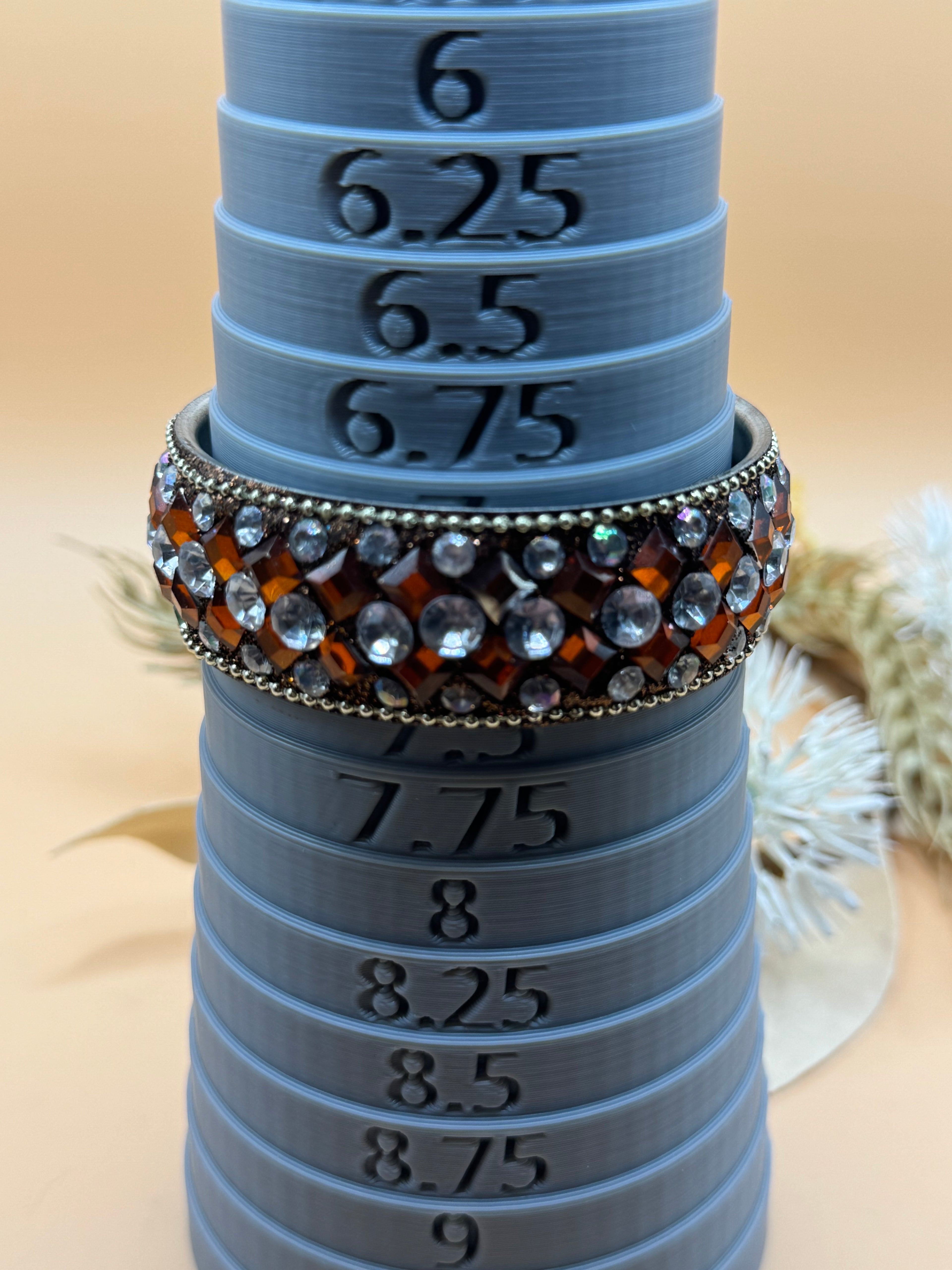 Silver Tone Amber Clear Rhinestone Cuff Bracelet Statement Jewelry