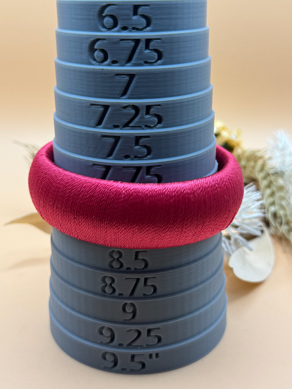 Pink Satin Thread Wrapped Wide Bangle Bracelet Statement Fashion Jewelry Cuff
