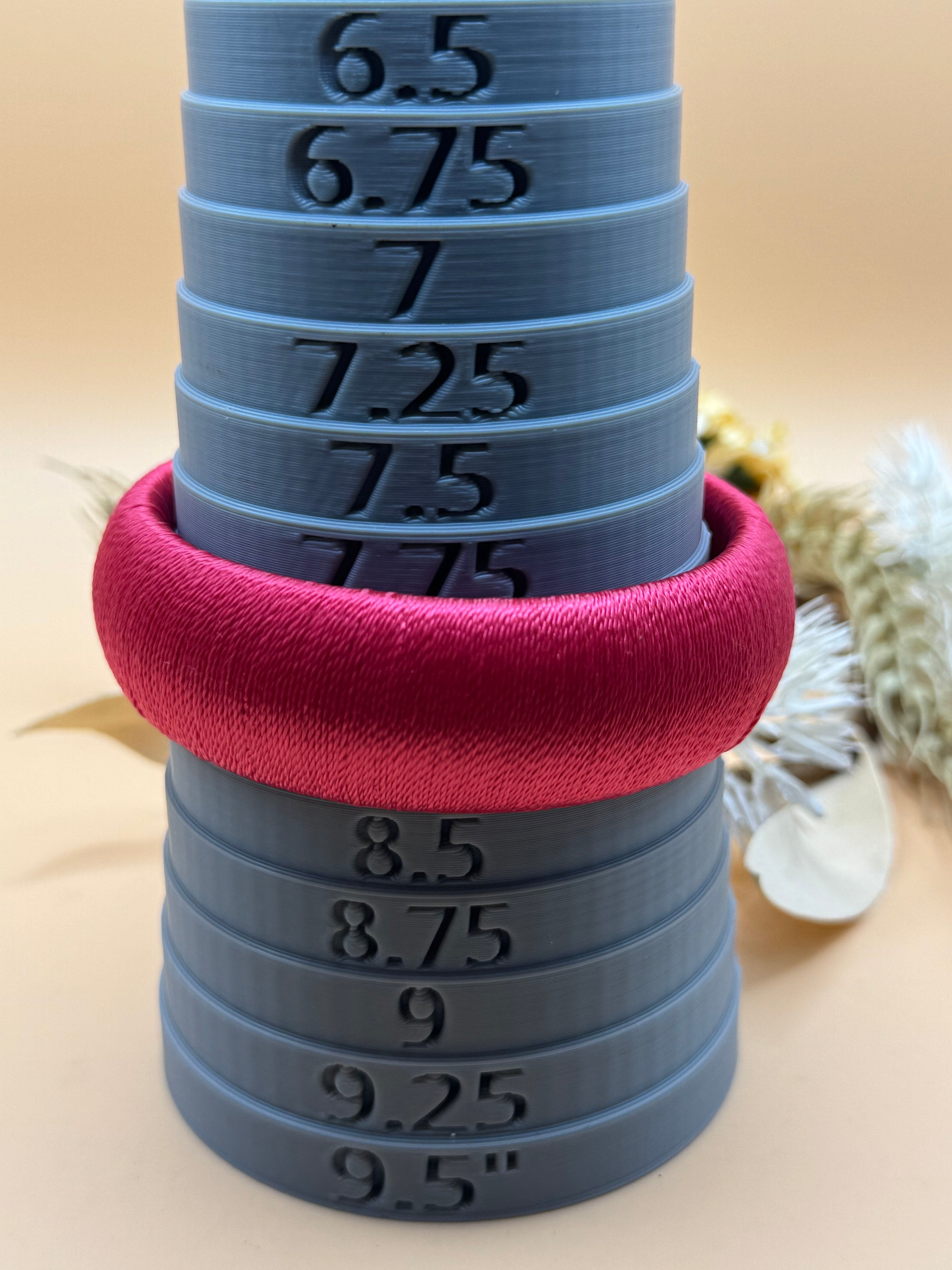 Pink Satin Thread Wrapped Wide Bangle Bracelet Statement Fashion Jewelry Cuff