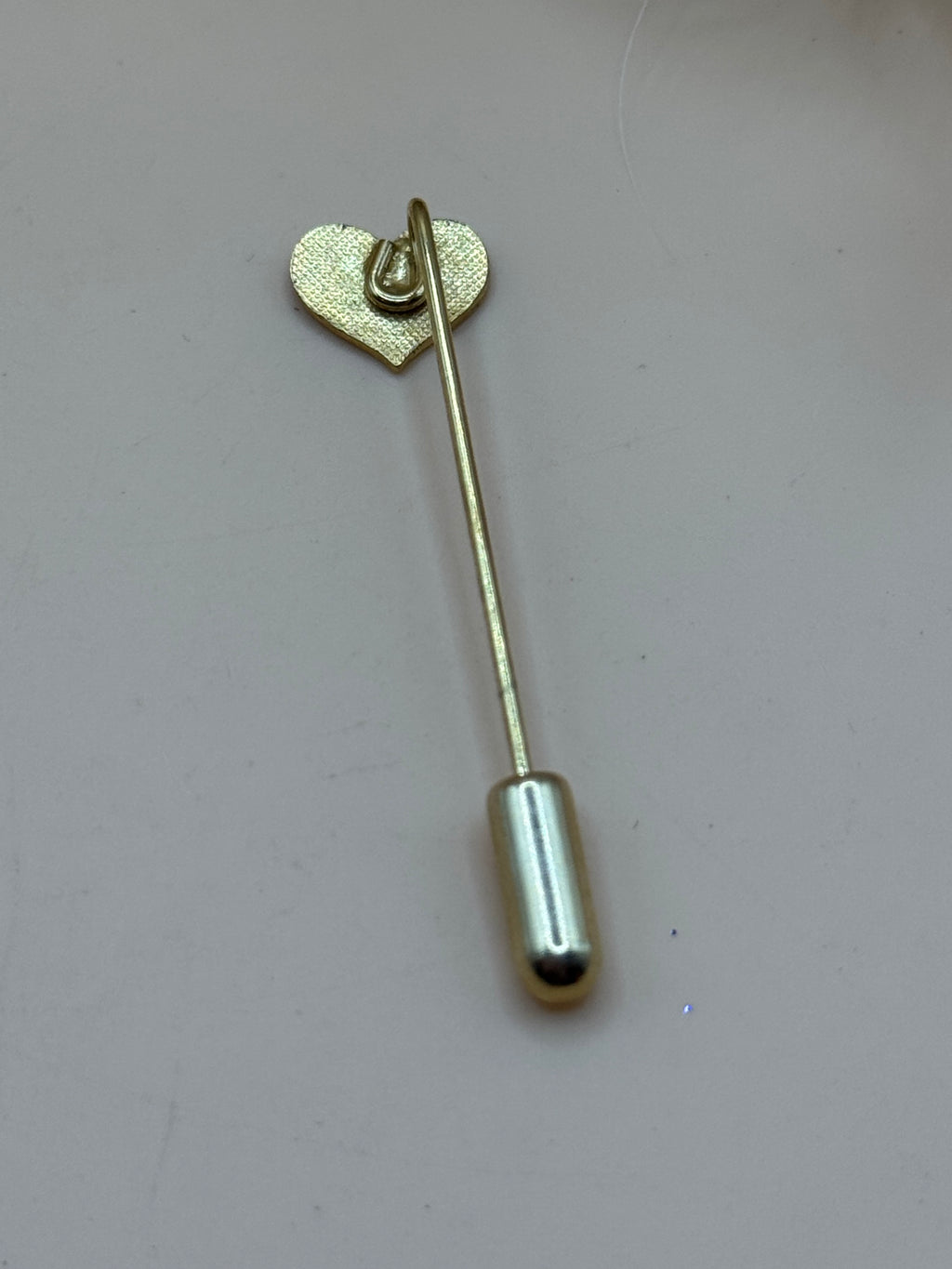 Gold Tone Blue Enamel Layered Heart Stick Pin Lapel Hat Scarf Brooch Valentine’s