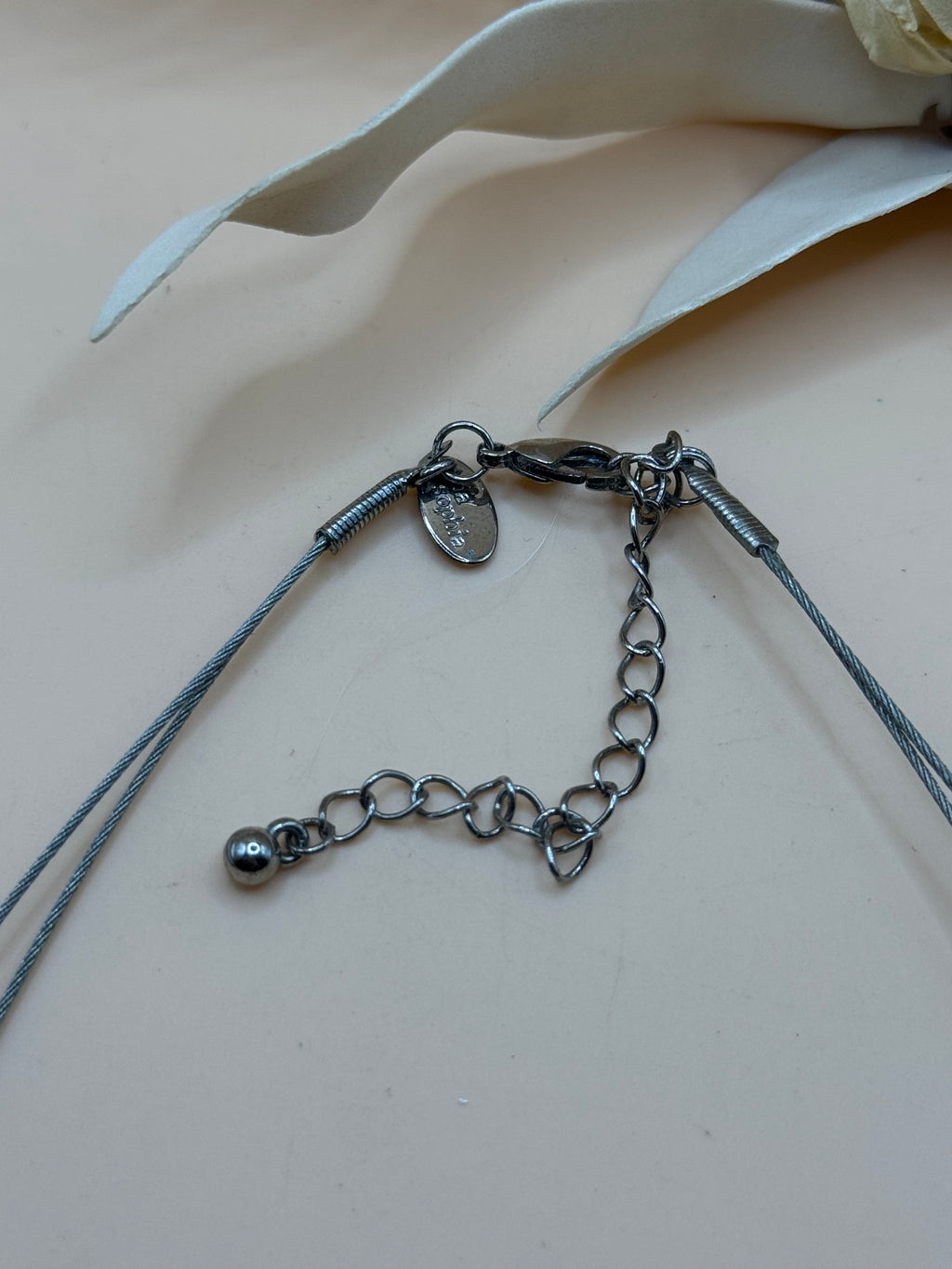 Lia Sophia Silver Tone Geometric Statement Necklace Adjustable 14-17 Inches
