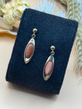 Gold Tone Oval Brown Stone Drop Earrings Statement Jewelry