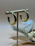 Gold Tone Thick Hoop Earrings Statement Jewelry