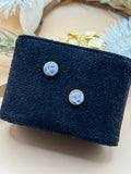 Lavender Rose Gold Tone Stud Earrings
