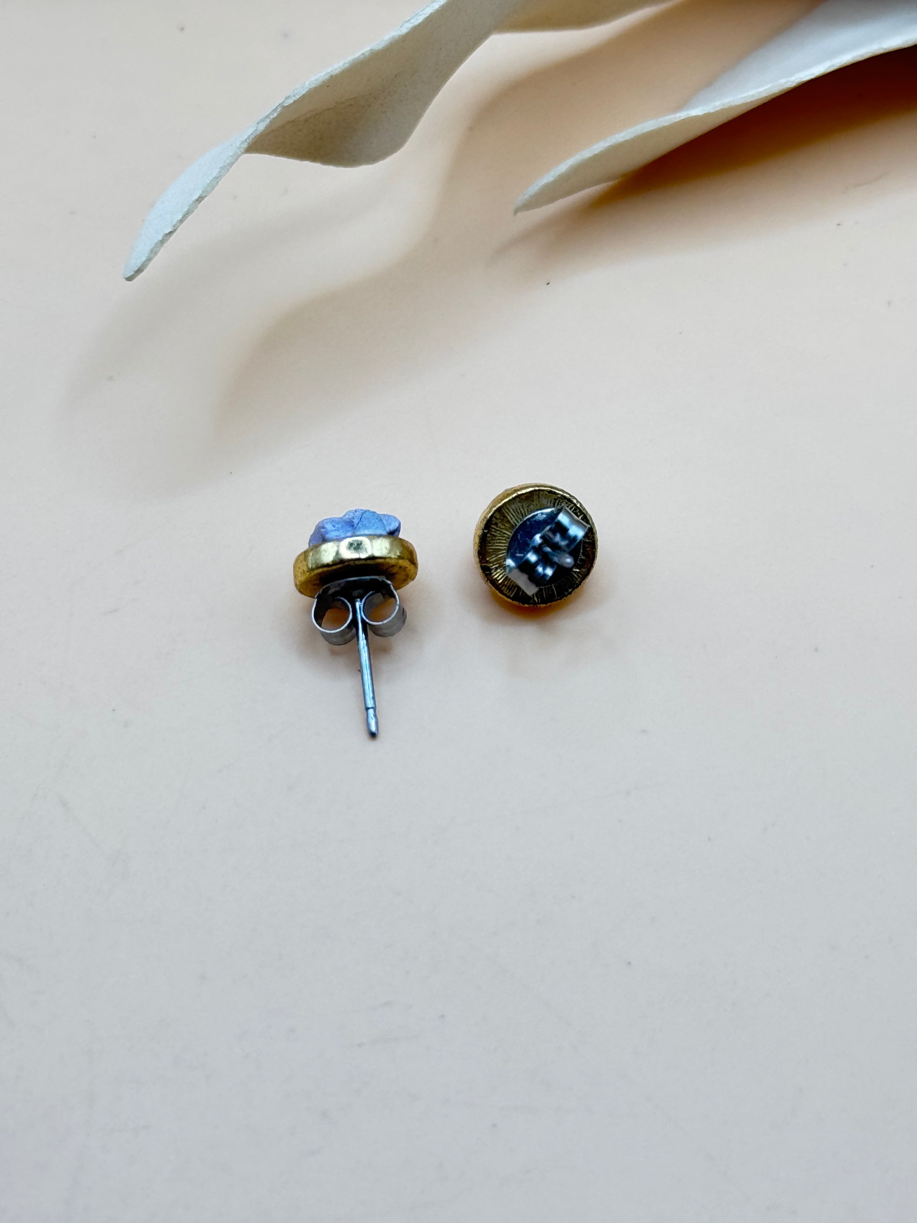 Lavender Rose Gold Tone Stud Earrings