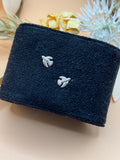 Petite Silver Tone Flying Bird Stud Earrings