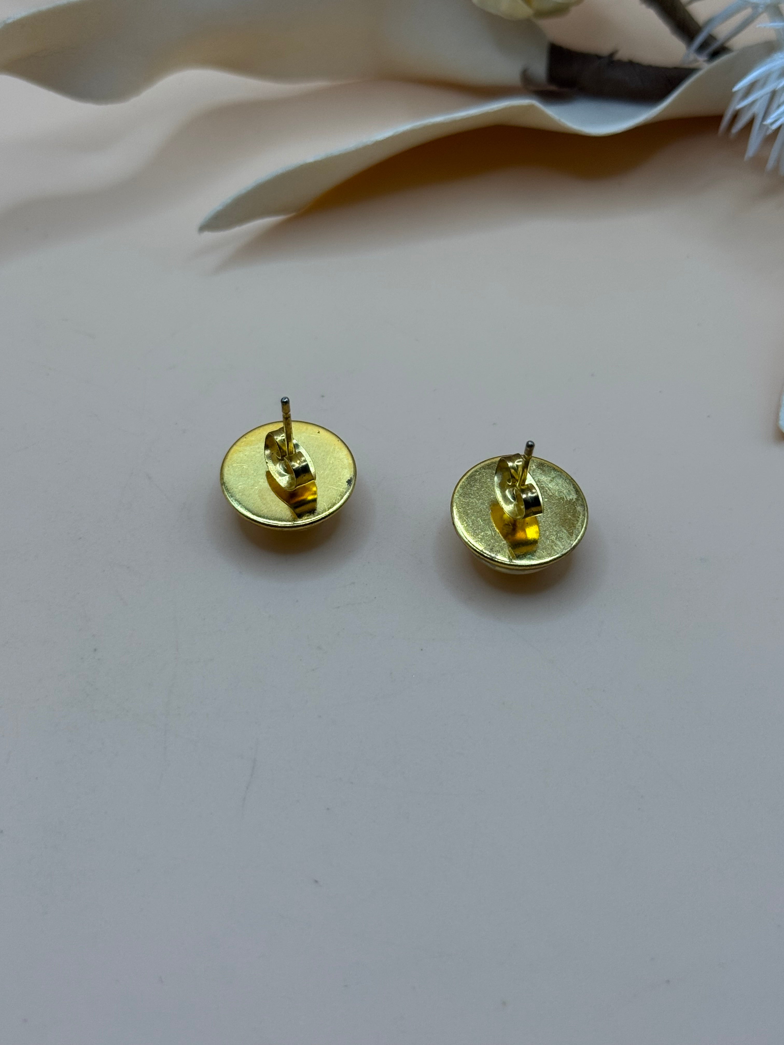 Iridescent Star Confetti Gold Tone Stud Earrings