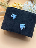 Vintage Blue Flying Bird Stud Earrings