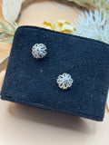 Silver Tone Filigree Ball Stud Earrings