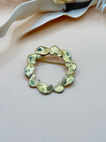 Vintage Gold Tone Leaf and Paisley Wreath Brooch