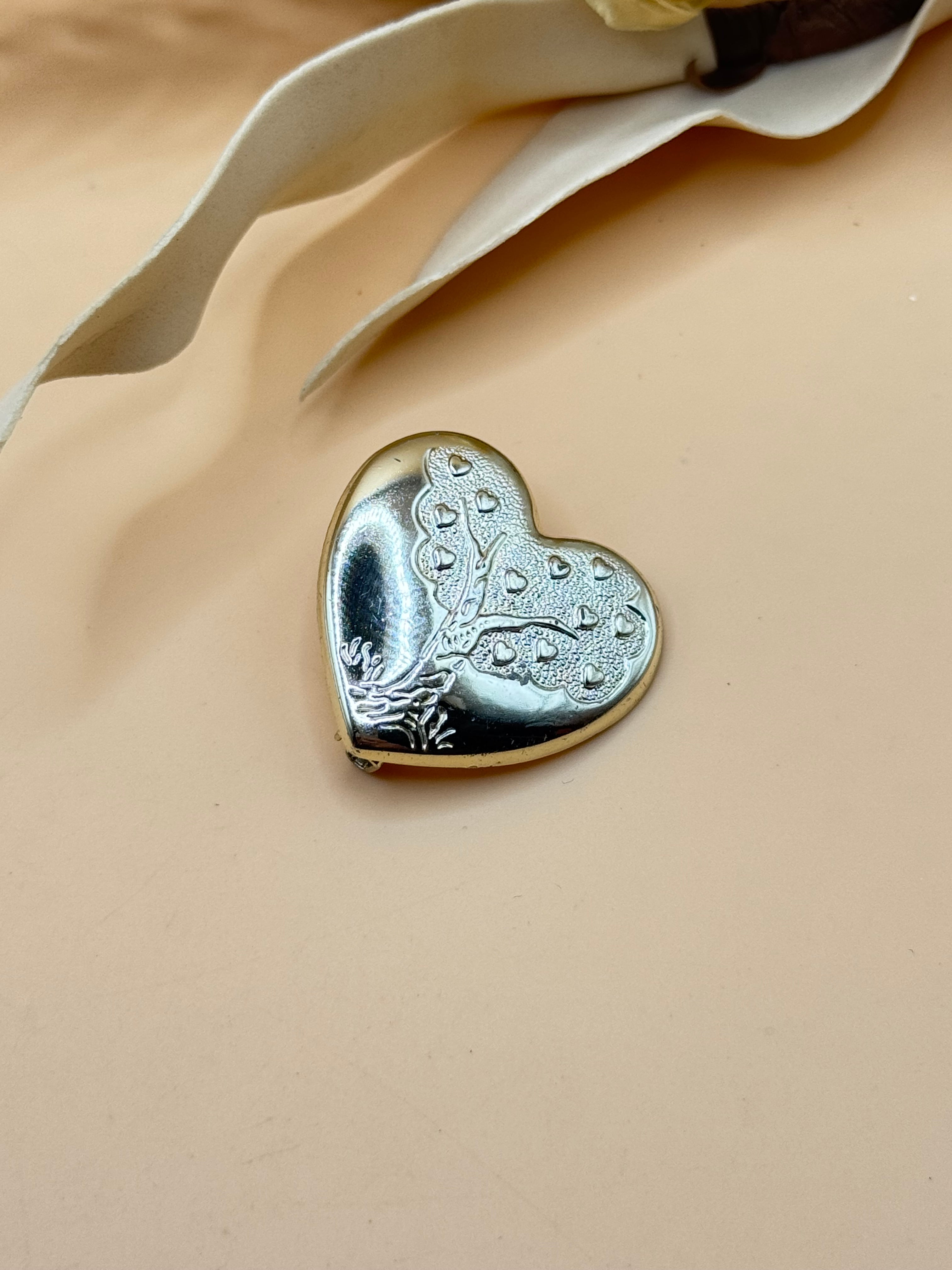 Vintage The Variety Club Silver Tone Heart Tree Brooch