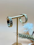 Vintage LH Segal California Silver Tone Hammered Hoop Clip-On Earrings